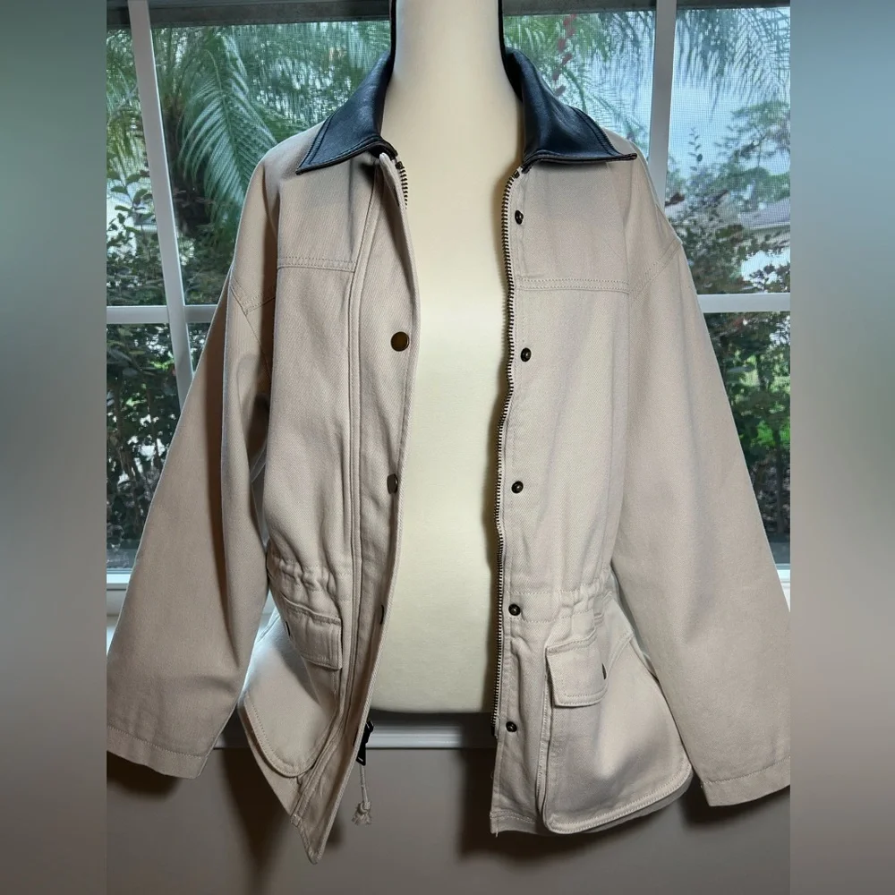 NWT🌷Abercrombie Mid-Length Twill Work Wear Jacket - Picture 3 of 7